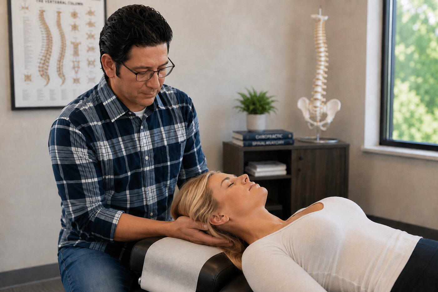 Gentle upper cervical chiropractic adjustment at Pure Chiropractic Wellness Round Rock TX